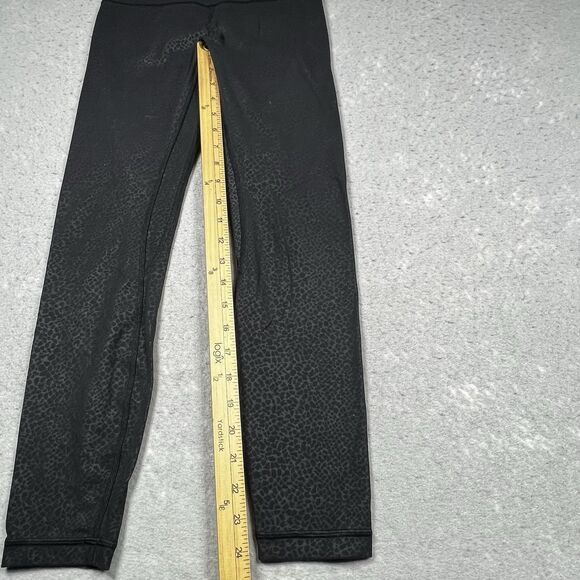 Lululemon Leggings Womens Size 4 Black Stretch Athleisure Leopard  Print - Picture 6 of 11